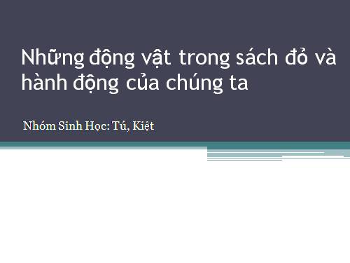 Các loài động vật ở trong sách đỏ