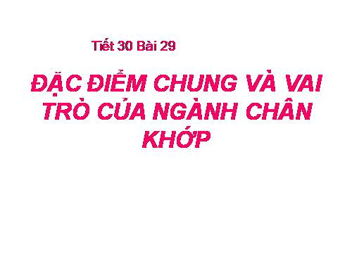 Bài 29. Đặc điểm chung và vai trò của ngành Chân khớp