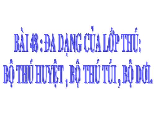 Bài 48. Đa dạng của lớp Thú: Bộ Thú huyệt, bộ Thú túi