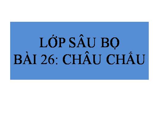 Bài 26. Châu chấu