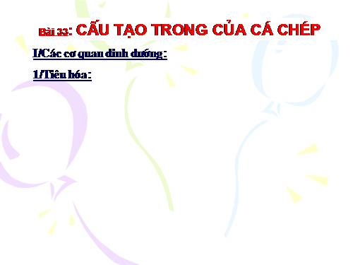 Bài 33. Cấu tạo trong của cá chép