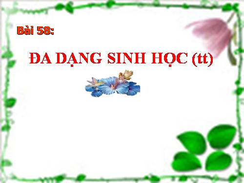 Bài 58. Đa dạng sinh học (tiếp theo)