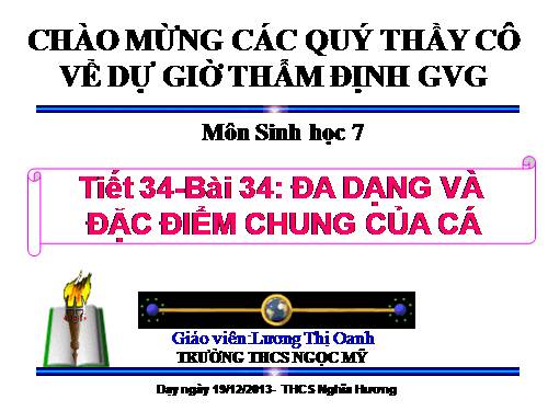 Bài 34. Đa dạng và đặc điểm chung của các lớp Cá