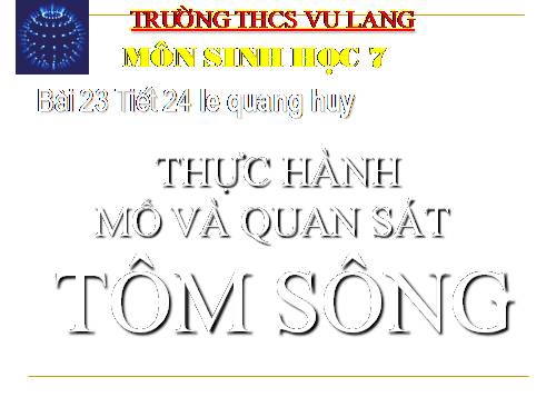 Bài 23. Thực hành: Mổ và quan sát tôm sông