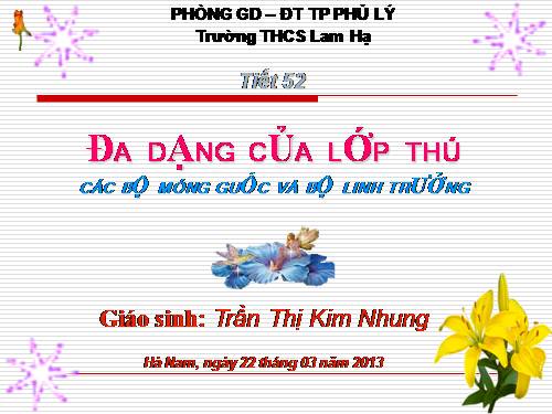 Bài 51. Đa dạng của lớp Thú: Các bộ Móng guốc và bộ Linh trưởng