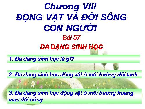 Bài 57. Đa dạng sinh học