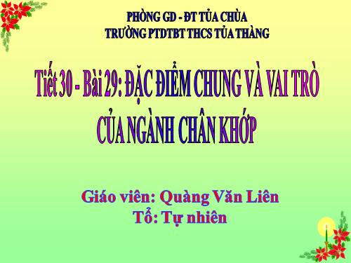 Bài 29. Đặc điểm chung và vai trò của ngành Chân khớp