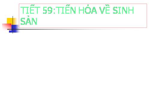 Bài 55. Tiến hoá về sinh sản