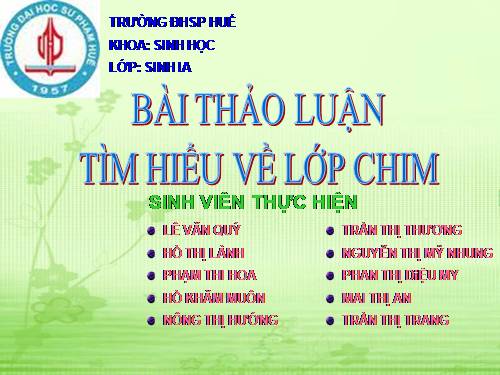 Bài 44. Đa dạng và đặc điểm chung của lớp Chim