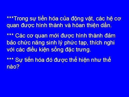 Bài 54. Tiến hoá về tổ chức cơ thể