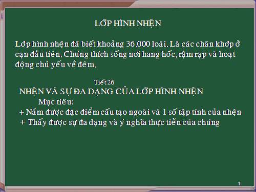 Bài 25. Nhện và sự đa dạng của lớp Hình nhện