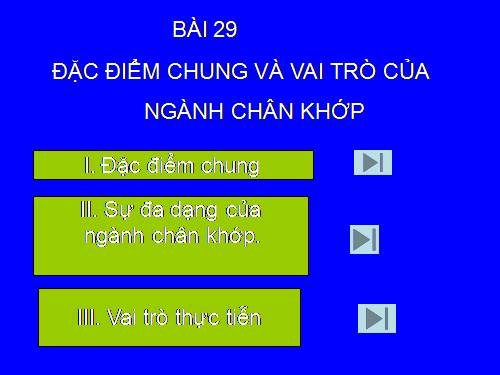 Bài 29. Đặc điểm chung và vai trò của ngành Chân khớp