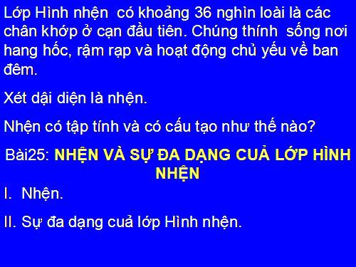 Bài 25. Nhện và sự đa dạng của lớp Hình nhện