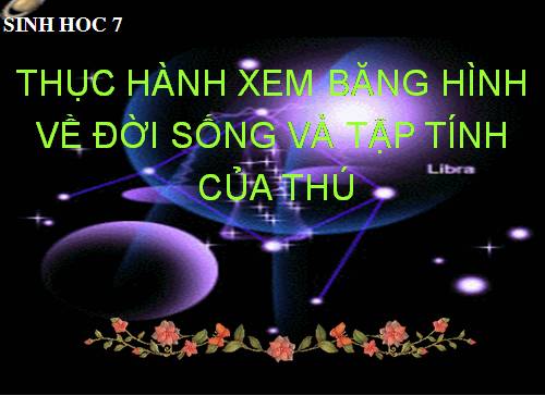 Bài 52. Thực hành: Xem băng hình về đời sống và tập tính của Thú