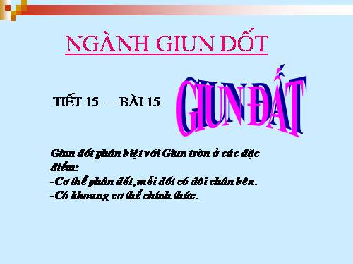 Bài 15. Giun đất