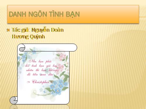 Danh nhôn tình bạn (Hoàn chỉnh)