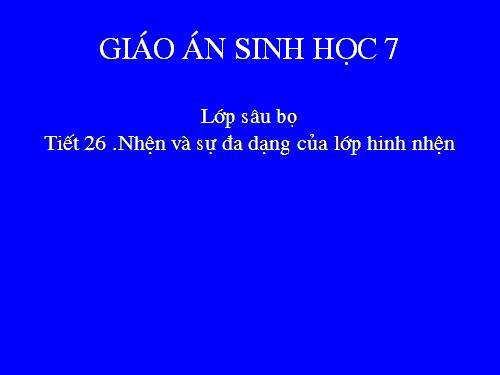 Bài 25. Nhện và sự đa dạng của lớp Hình nhện
