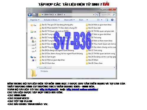 TẬP HỢP TƯ LIỆU SINH 7 BÀI 36