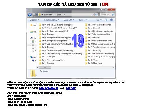 TẬP HỢP TƯ LIỆU SINH 7 BÀI 19