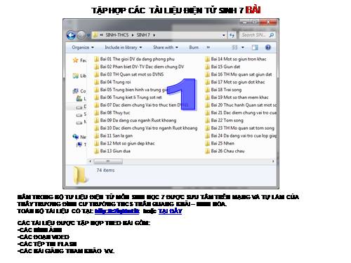 TẬP HỢP TƯ LIỆU SINH 7 BÀI 1