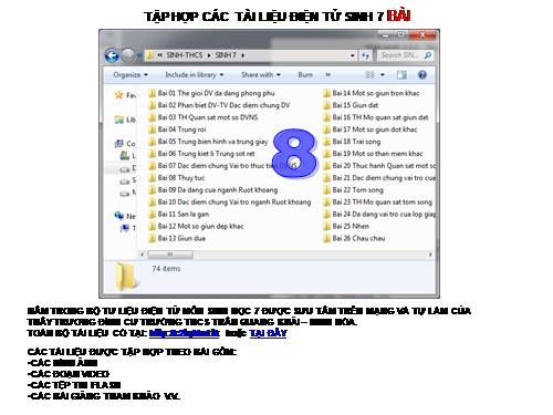 TẬP HỢP TƯ LIỆU SINH 7 BÀI 8