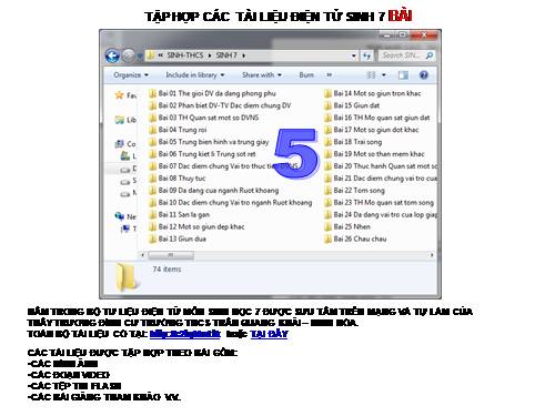 TẬP HỢP TƯ LIỆU SINH 7 BÀI 5