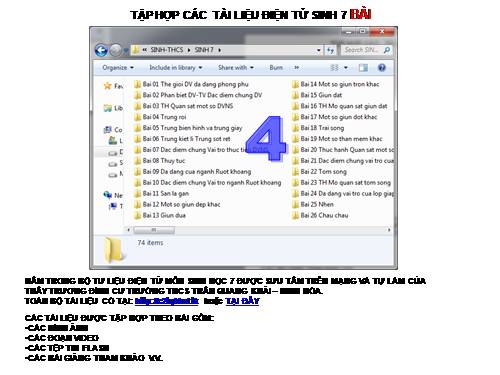 TẬP HỢP TƯ LIỆU SINH 7 BÀI 4