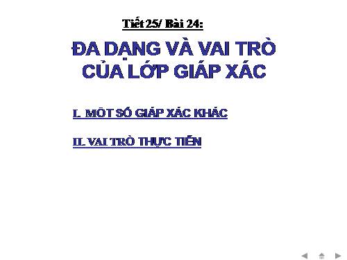 Bài 24. Đa dạng và vai trò của lớp Giáp xác