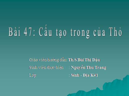 Bài 47. Cấu tạo trong của thỏ