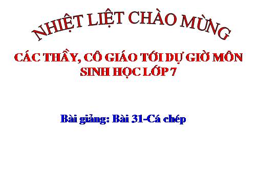 Bài 31. Cá chép