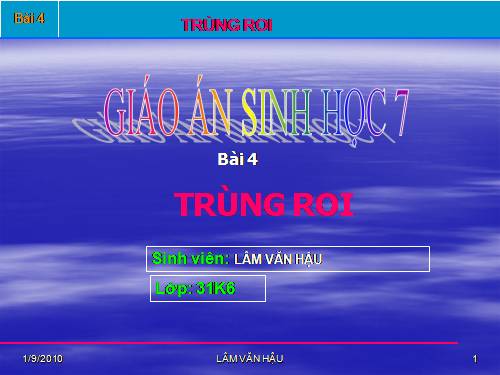 Bài 4. Trùng roi