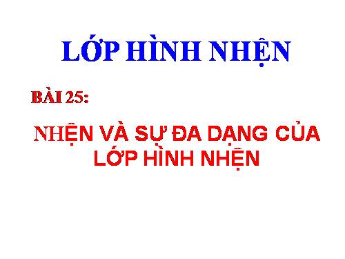 Bài 25. Nhện và sự đa dạng của lớp Hình nhện