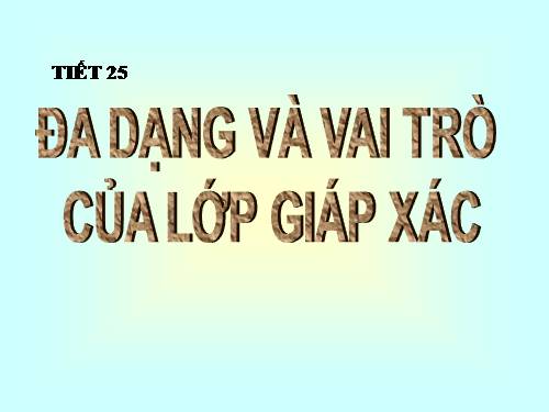 Bài 24. Đa dạng và vai trò của lớp Giáp xác