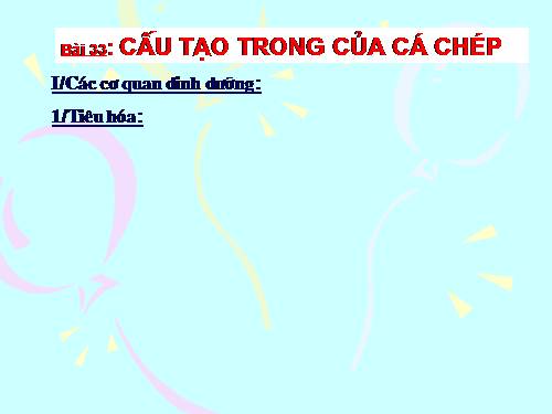 Bài 33. Cấu tạo trong của cá chép