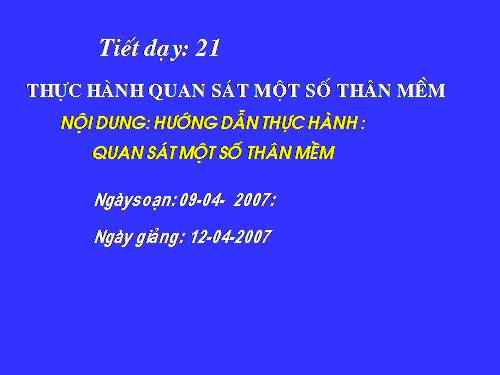 Bài 20. Thực hành: Quan sát một số thân mềm