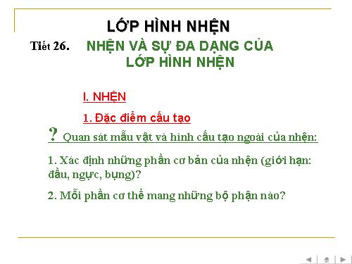 Bài 25. Nhện và sự đa dạng của lớp Hình nhện