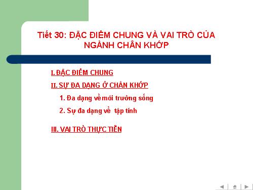 Bài 29. Đặc điểm chung và vai trò của ngành Chân khớp