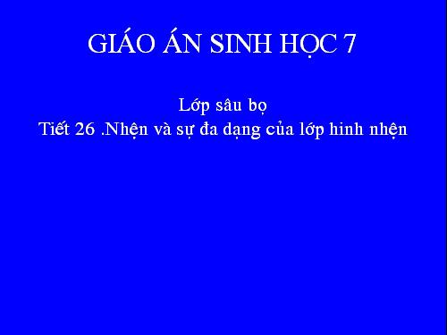 Bài 25. Nhện và sự đa dạng của lớp Hình nhện