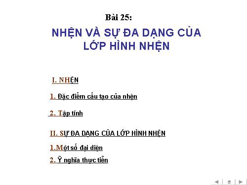 Bài 25. Nhện và sự đa dạng của lớp Hình nhện