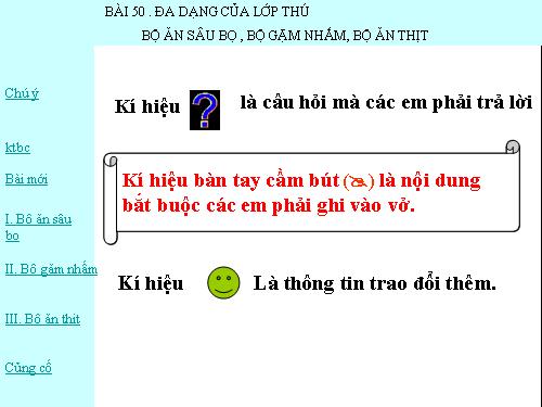 Bài 50. Đa dạng của lớp Thú: Bộ Ăn sâu bọ, bộ Gặm nhấm, bộ Ăn thịt