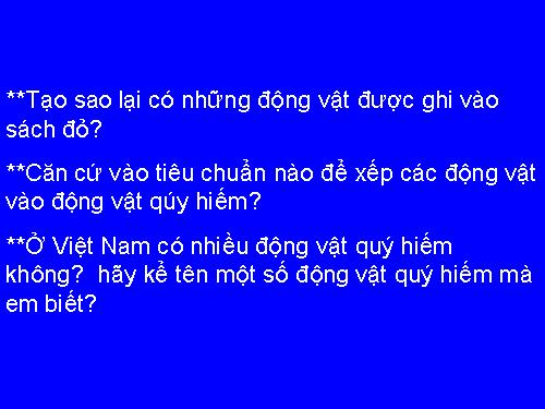 Bài 60. Động vật quý hiếm