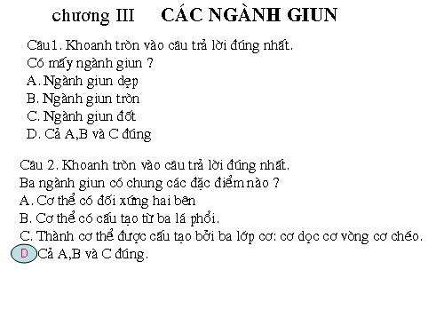 Các ngành giun