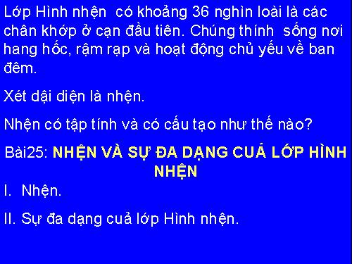 Bài 25. Nhện và sự đa dạng của lớp Hình nhện