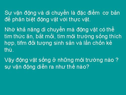 Bài 53. Môi trường sống và sự vận động, di chuyển
