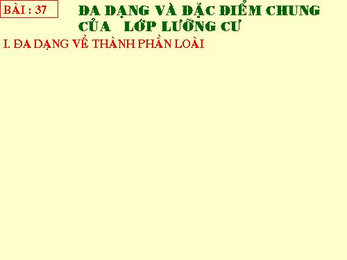 Bài 37. Đa dạng và đặc điểm chung của lớp Lưỡng cư