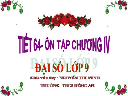 Ôn tập chương IV