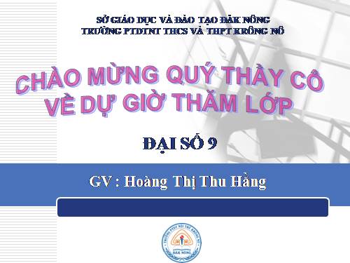 Chương IV. §7. Phương trình quy về phương trình bậc hai