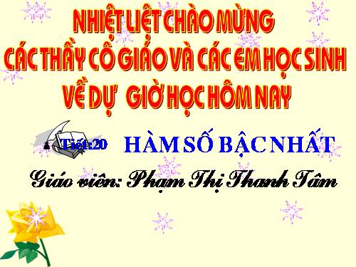 Chương II. §2. Hàm số bậc nhất