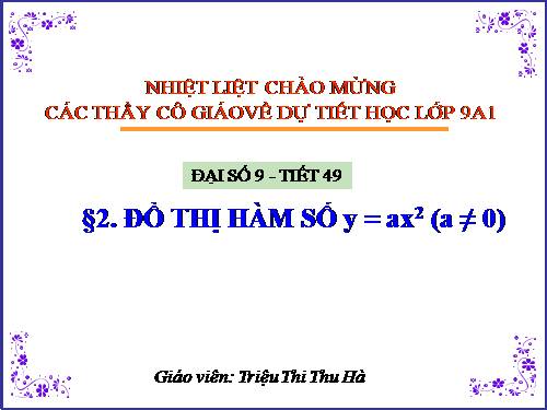 Chương IV. §2. Đồ thị của hàm số y = ax² (a ≠ 0)
