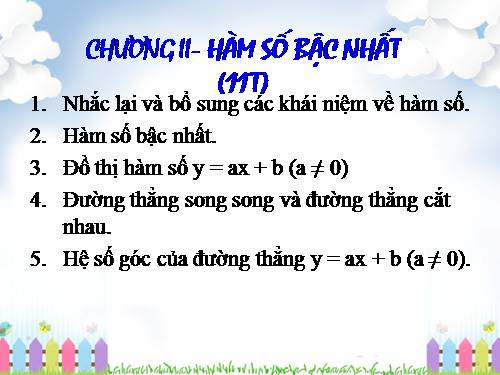 Chương II. §1. Nhắc lại và bổ sung các khái niệm về hàm số